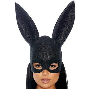 Black Glitter Edgy Bunny Mask